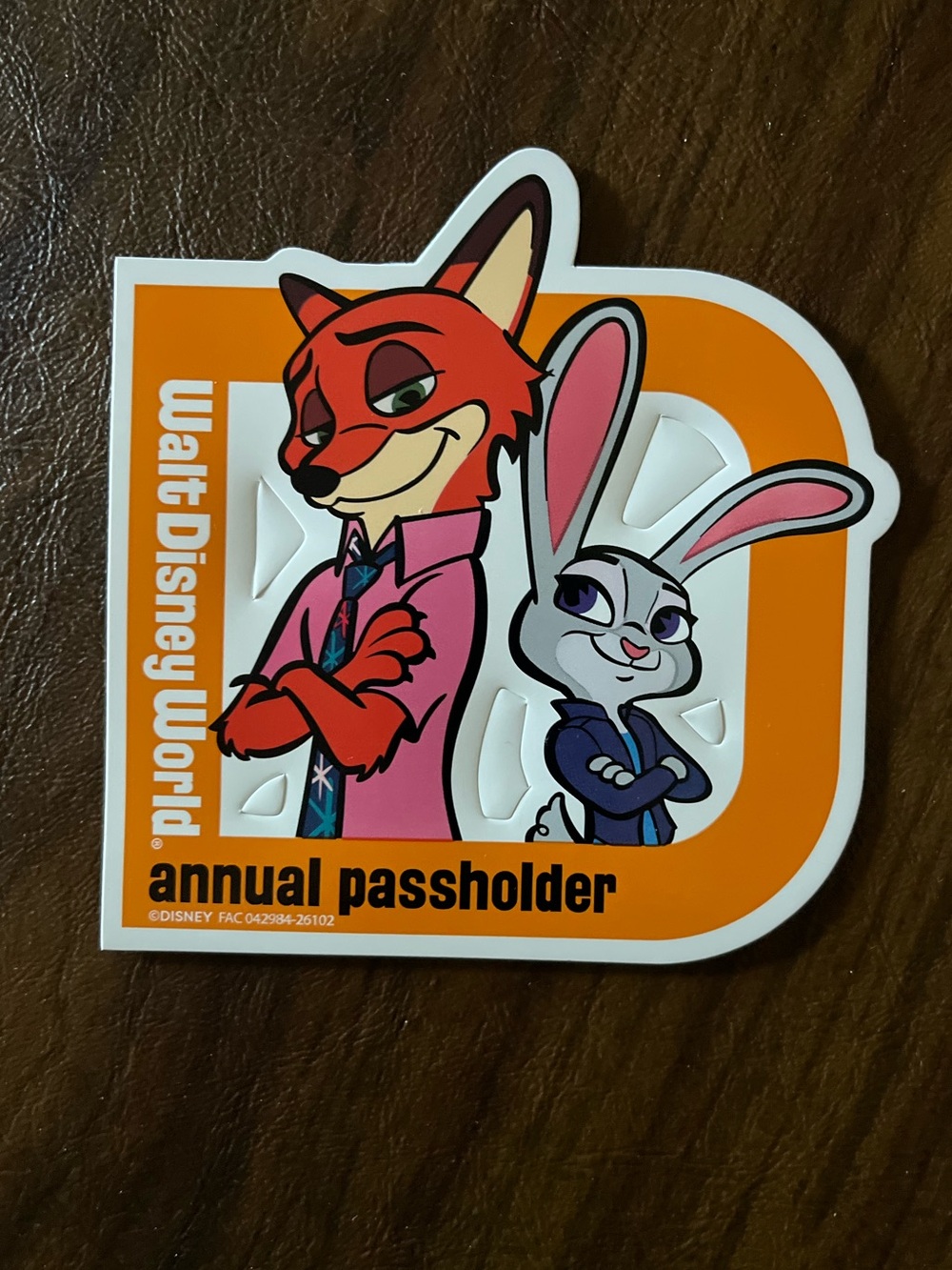 New Walt Disney World Annual Passholder Magnet - Judi and Nick from Zootopia
